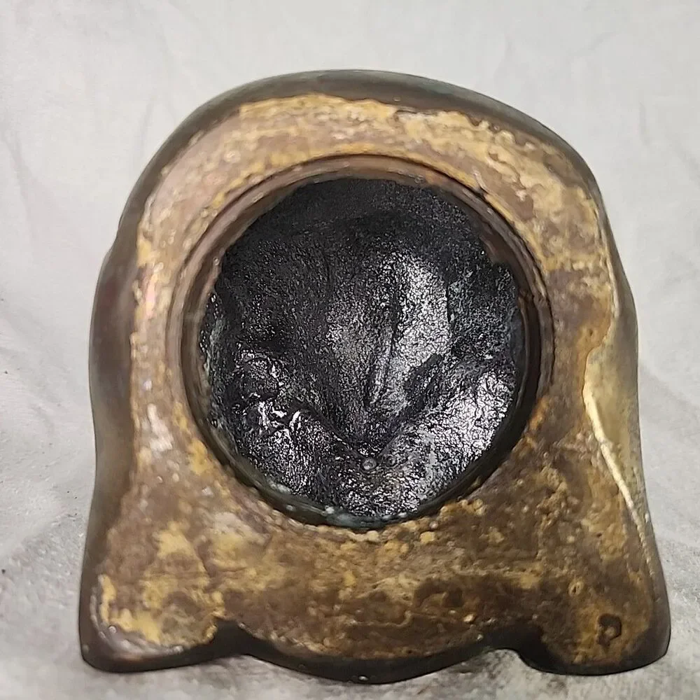 Statue Brass Elephant Sitting Figure Trunk Up 5